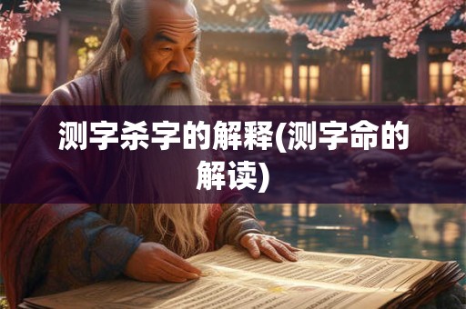 测字杀字的解释(测字命的解读)