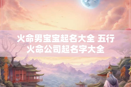 火命男宝宝起名大全 五行火命公司起名字大全