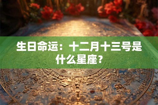 生日命运：十二月是什么星座？
