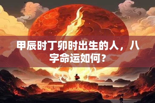 甲辰时丁卯时出生的人，八字命运如何？