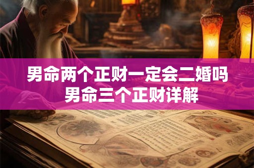 男命两个正财一定会二婚吗  男命三个正财详解