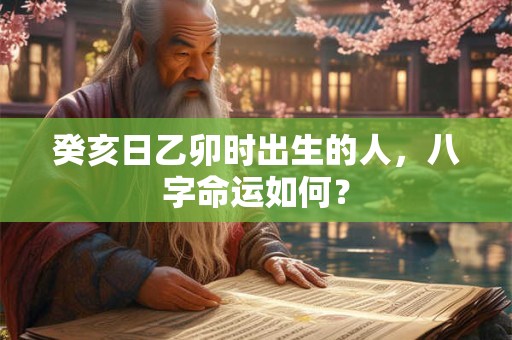 癸亥日乙卯时出生的人，八字命运如何？