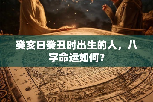 癸亥日癸亥时出生的人，八字命运如何？