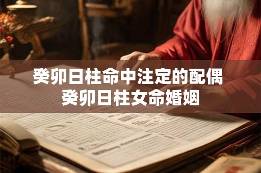 癸卯日柱命中注定的配偶 癸卯日柱女命婚姻