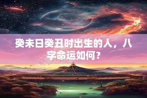 癸未日癸亥时出生的人，八字命运如何？