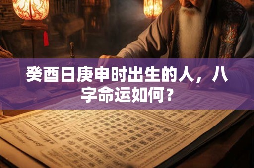 癸酉日戊午时出生的人，八字命运如何？