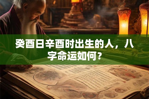 癸酉日辛酉时出生的人，八字命运如何？
