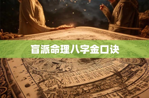 盲派命理八字金口诀