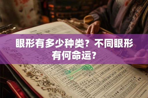 眼形有多少种类？不同眼形有何命运？