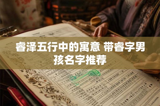 睿泽五行中的寓意 带睿字男孩名字推荐