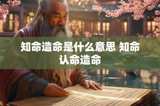 知命造命是什么意思 知命认命造命