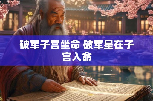 破军化禄入命宫男 破军独坐命宫