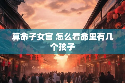 算命子女宫 怎么看命里有几个孩子