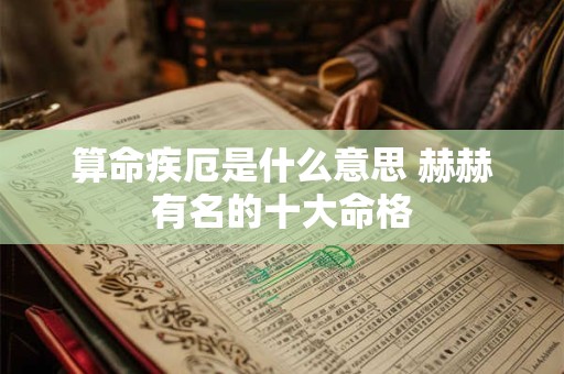 算命疾厄是什么意思 赫赫有名的十大命格