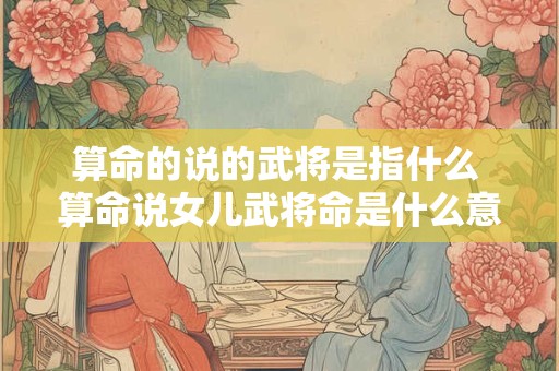 算命的说的武将是指什么 算命说女儿武将命是什么意思