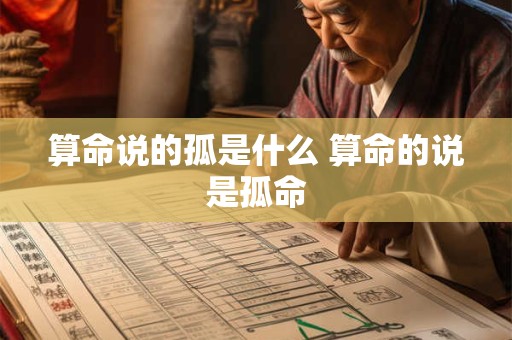 算命说的孤是什么 算命的说是孤命