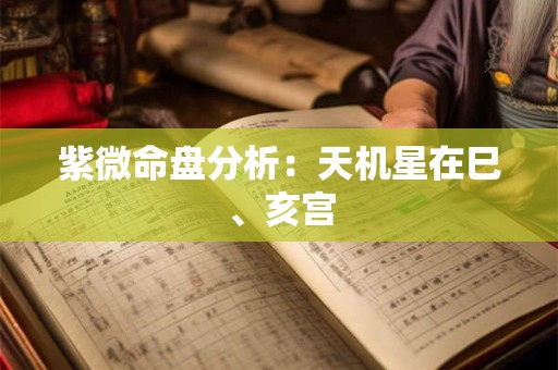 紫微命盘分析：天机星在丑、未宫