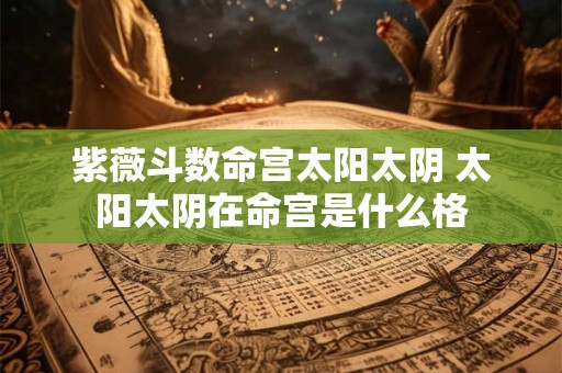紫薇斗数命宫太阳太阴 太阳太阴在命宫是什么格