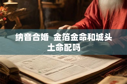 纳音合婚  钗钏金命和覆灯火命在一起好吗