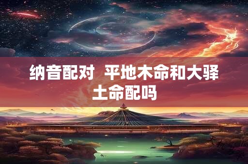 纳音配对  平地木命和大驿土命配吗