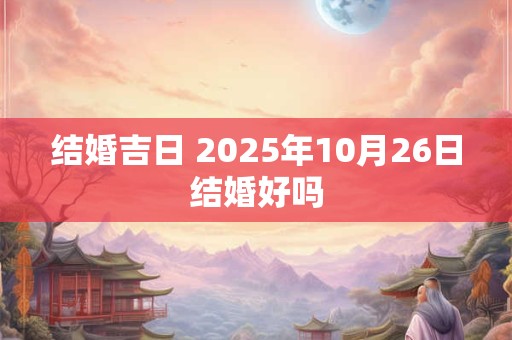 结婚吉日 2025年10月26日结婚好吗