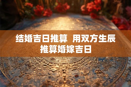 结婚吉日推算  用双方生辰推算婚嫁吉日