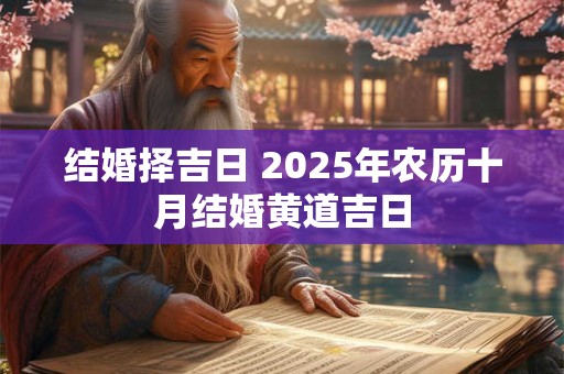 结婚择吉日 2025年农历十月结婚黄道吉日