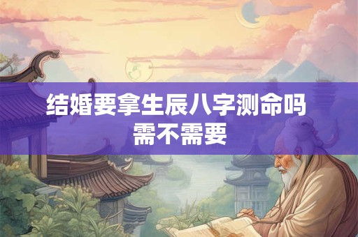结婚要拿生辰八字测命吗 需不需要