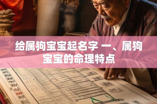 给属狗宝宝起名字 一、属狗宝宝的命理特点