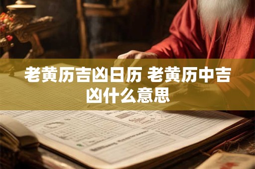 老黄历吉凶日历 老黄历中吉凶什么意思