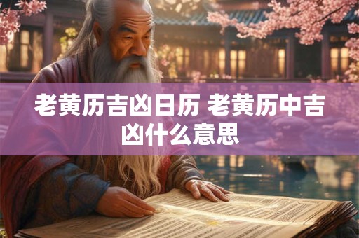 老黄历吉凶日历 老黄历中吉凶什么意思