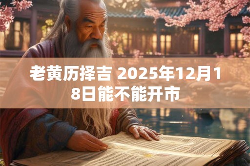 老黄历择吉 2025年12月18日能不能开市