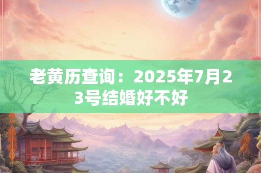老黄历查询：2025年7月23号结婚好不好