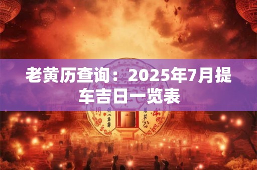 老黄历查询：2025年7月提车吉日一览表