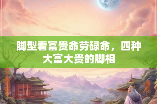 脚型看富贵命劳碌命，四种大富大贵的脚相