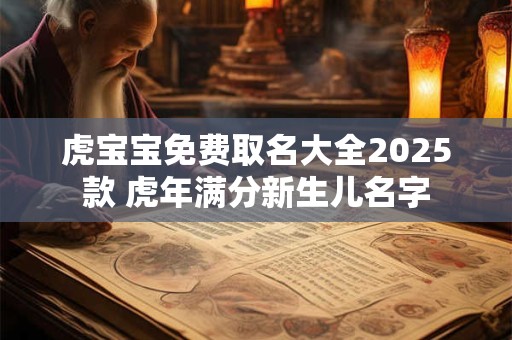 虎宝宝免费取名大全2025款 虎年满分新生儿名字