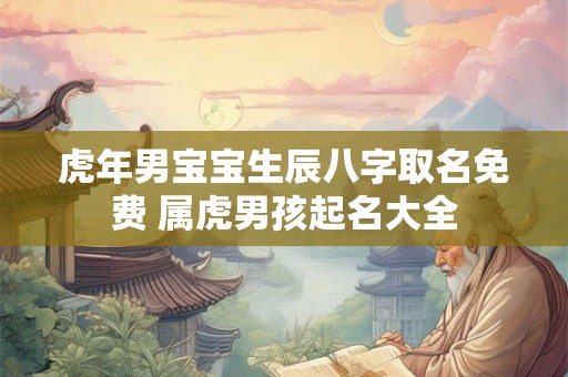 虎年男宝宝生辰八字取名免费 属虎男孩起名大全