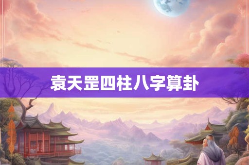 袁天罡四柱八字算卦