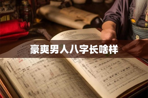 豪爽男人八字长啥样