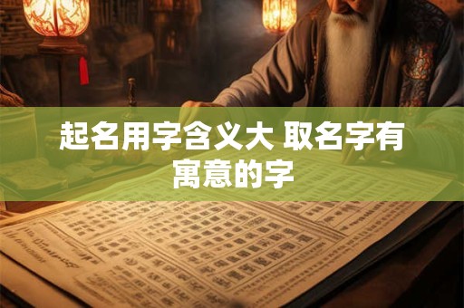 详细阅读:起名用字含义大 取名字有寓意的字 起名用字含义大 取名字有寓意的字
