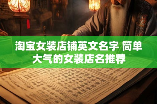 淘宝女装店铺的名字 潮流火热店名大全
