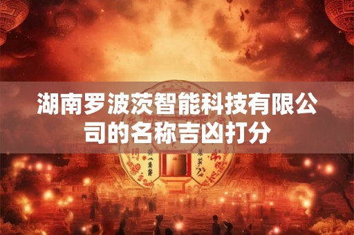 湖南罗波茨智能科技有限公司的名称吉凶打分