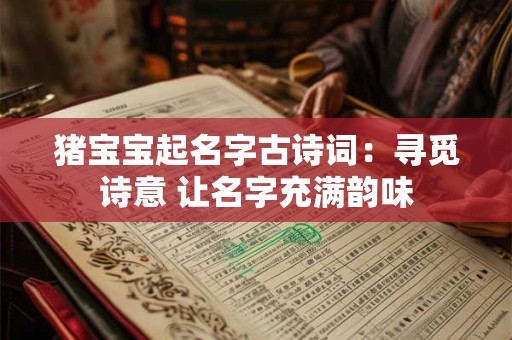 猪宝宝起名字古诗词：寻觅诗意 让名字充满韵味