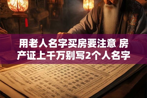 用老人名字买房要注意 房产证上千万别写2个人名字