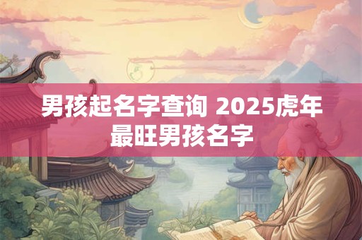 男孩起名字查询 2025虎年最旺男孩名字