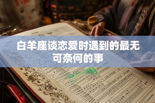 白羊座谈恋爱时遇到的最无可奈何的事
