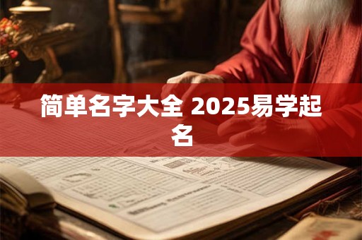 简单名字大全 2025易学起名