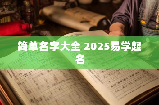 简单名字大全 2025易学起名