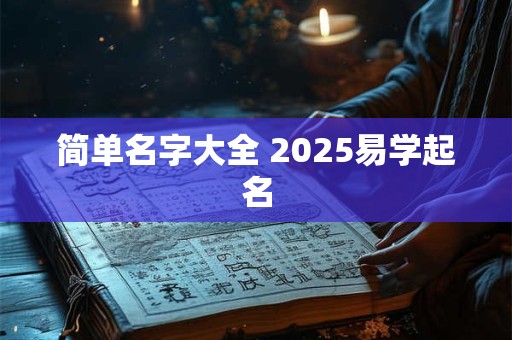 简单名字大全 2025易学起名