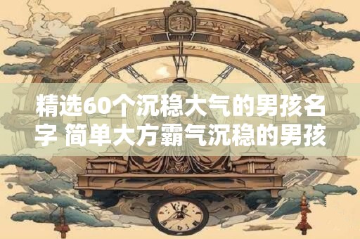 精选60个沉稳大气的男孩名字 简单大方霸气沉稳的男孩名字